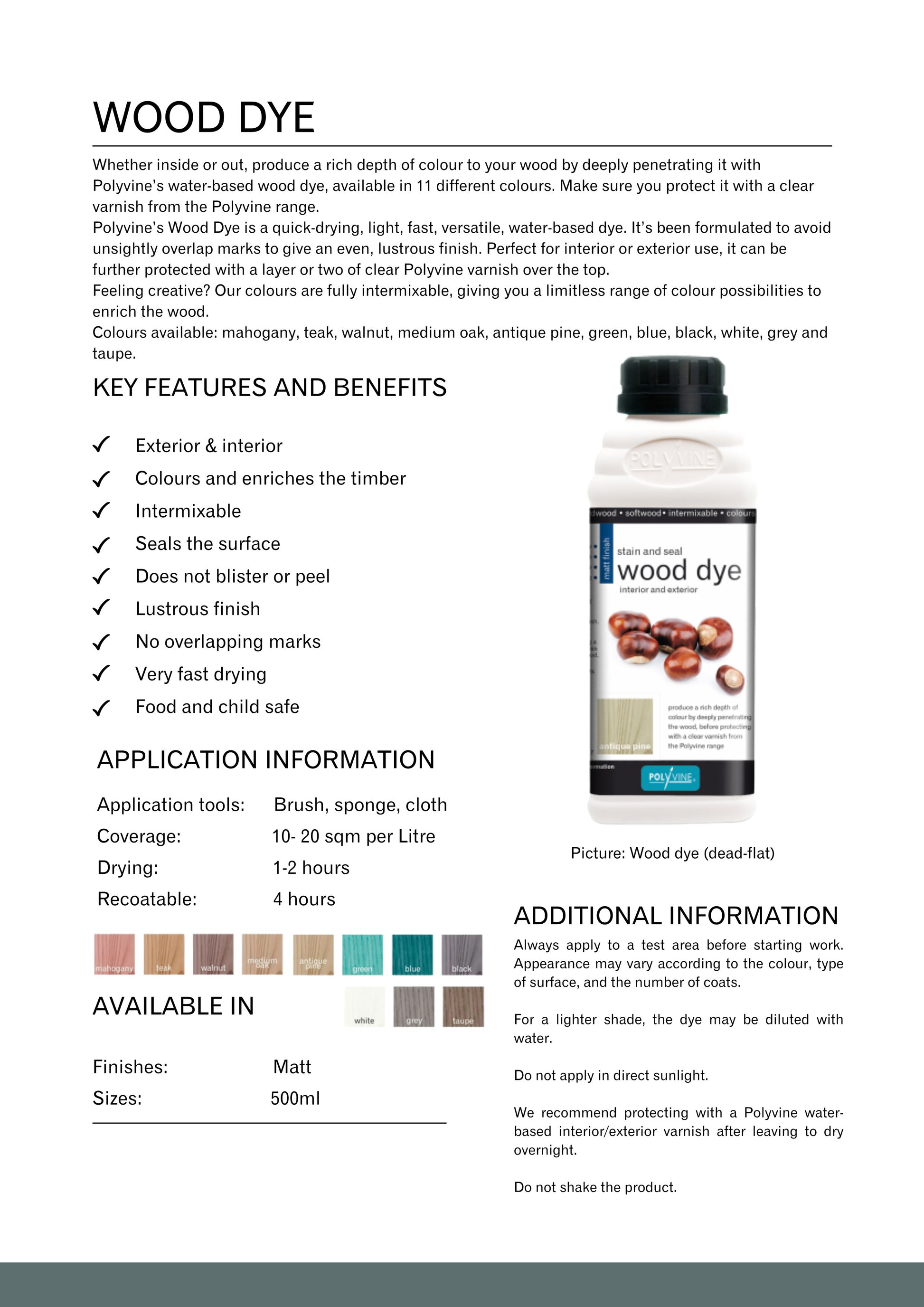 Polyvine Product Sheet Wood-Dye