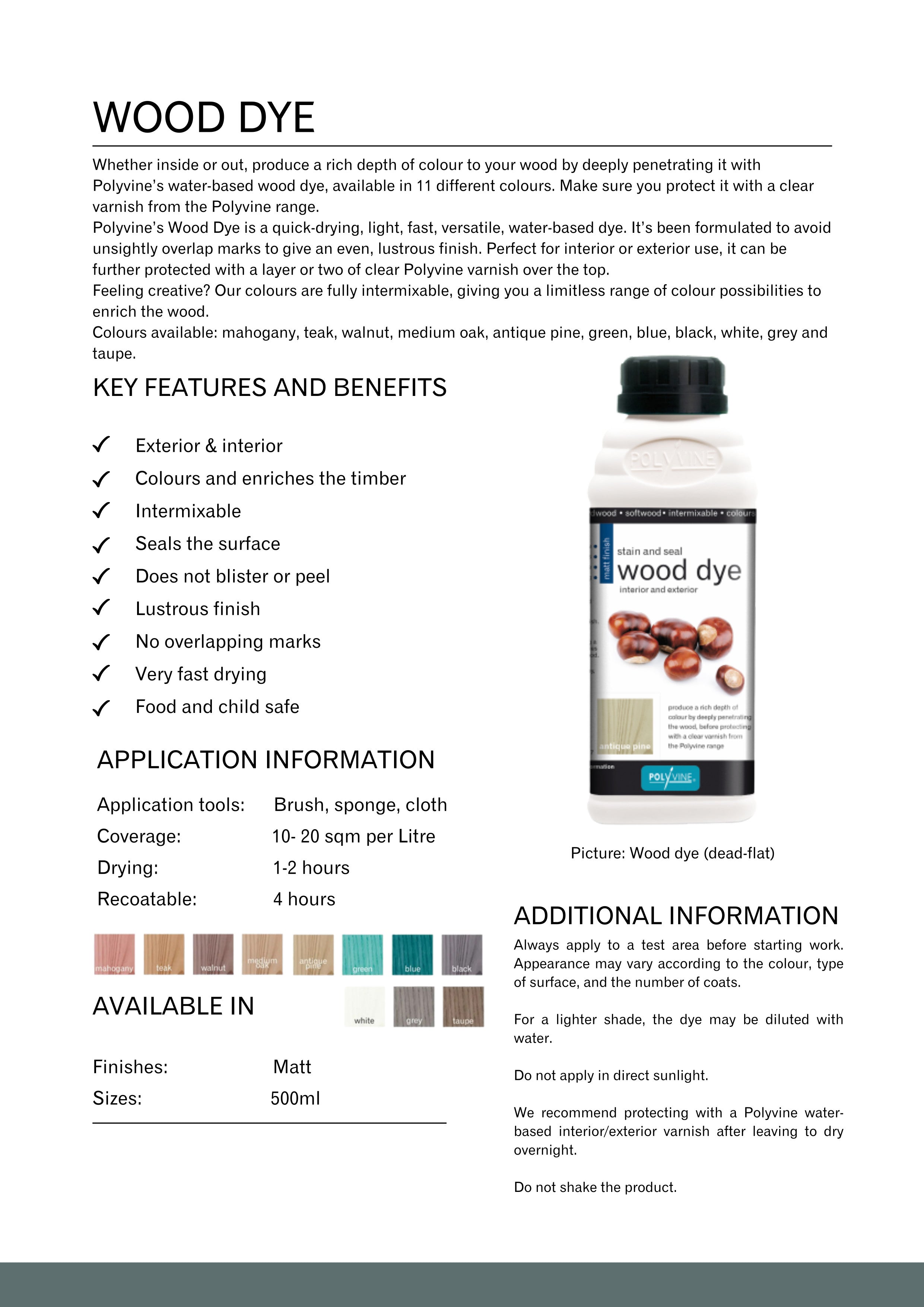 Polyvine Product Sheet Wood-Dye