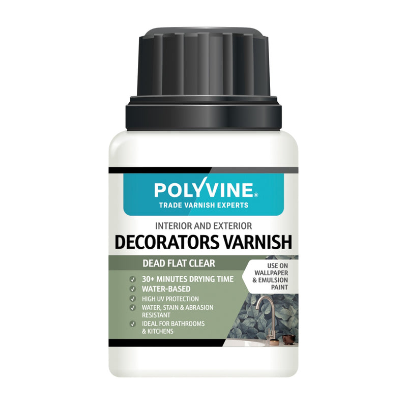Polyvine decorators varnish bottle on a white background