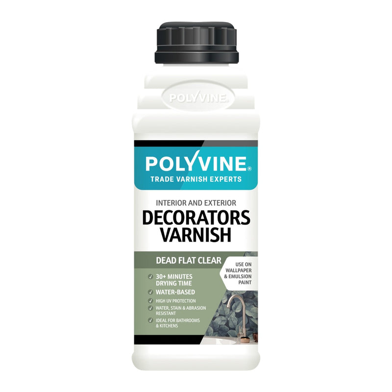 Polyvine decorators varnish bottle on a white background