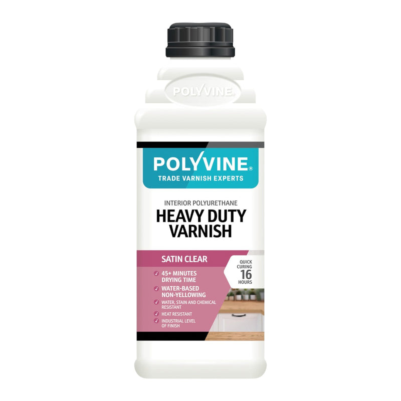 Polyvine Heavy Duty Varnish bottle on a white background