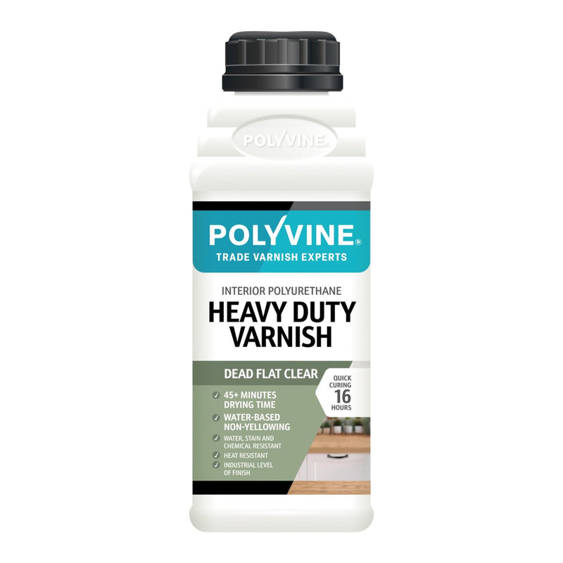 Polyvine Heavy Duty Varnish bottle on a white background