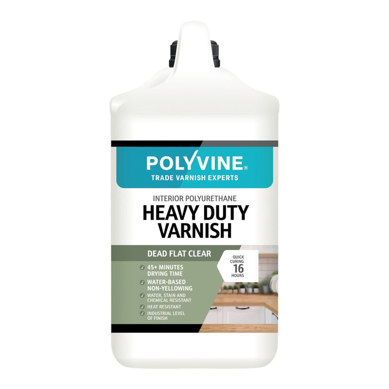 Polyvine Heavy Duty Varnish container on a white background