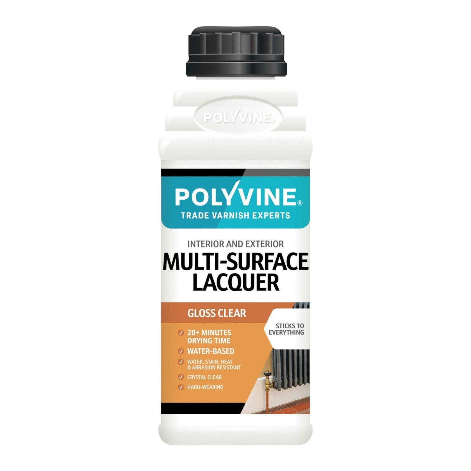 Polyvine multi-surface lacquer bottle on a white background