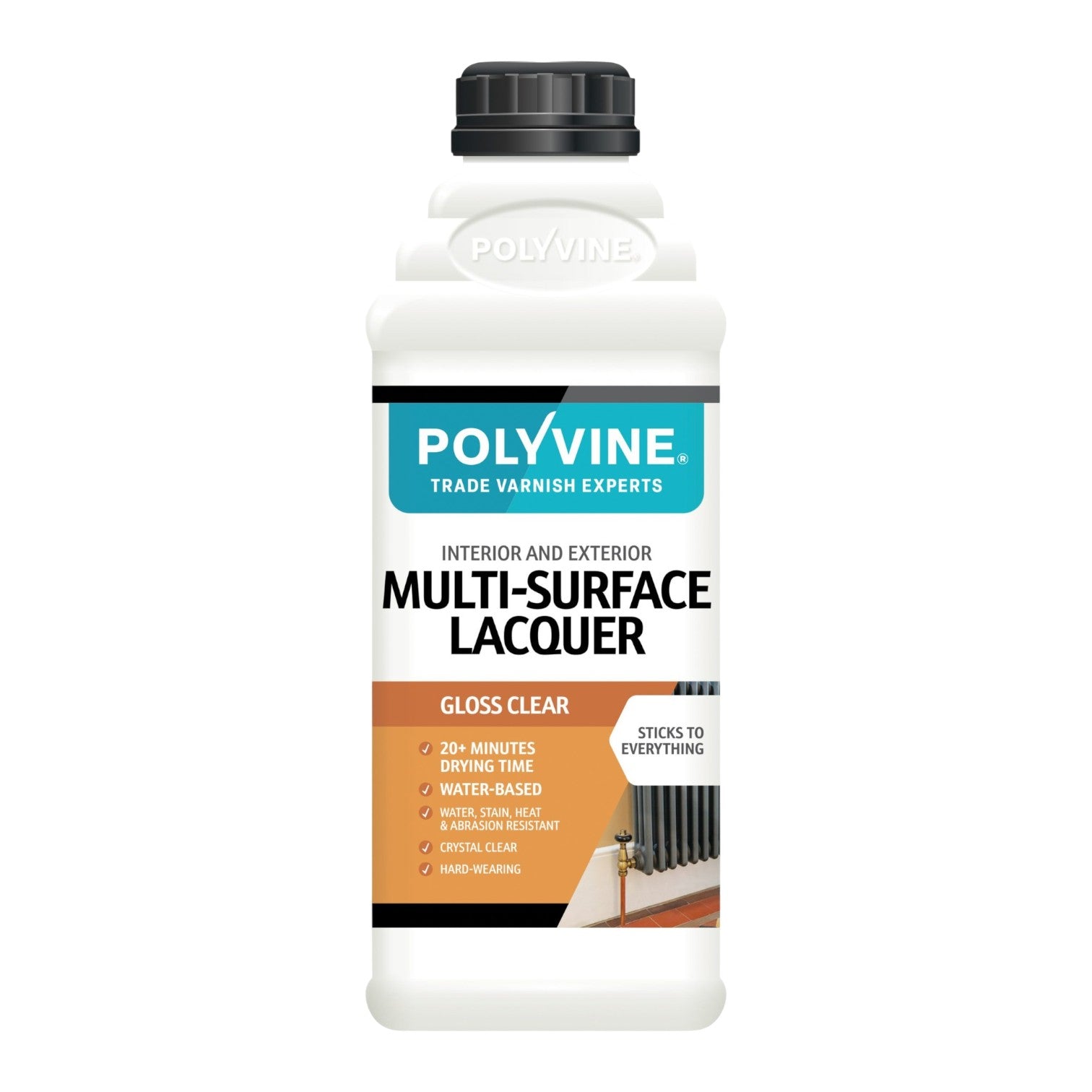 Polyvine multi-surface lacquer bottle on a white background