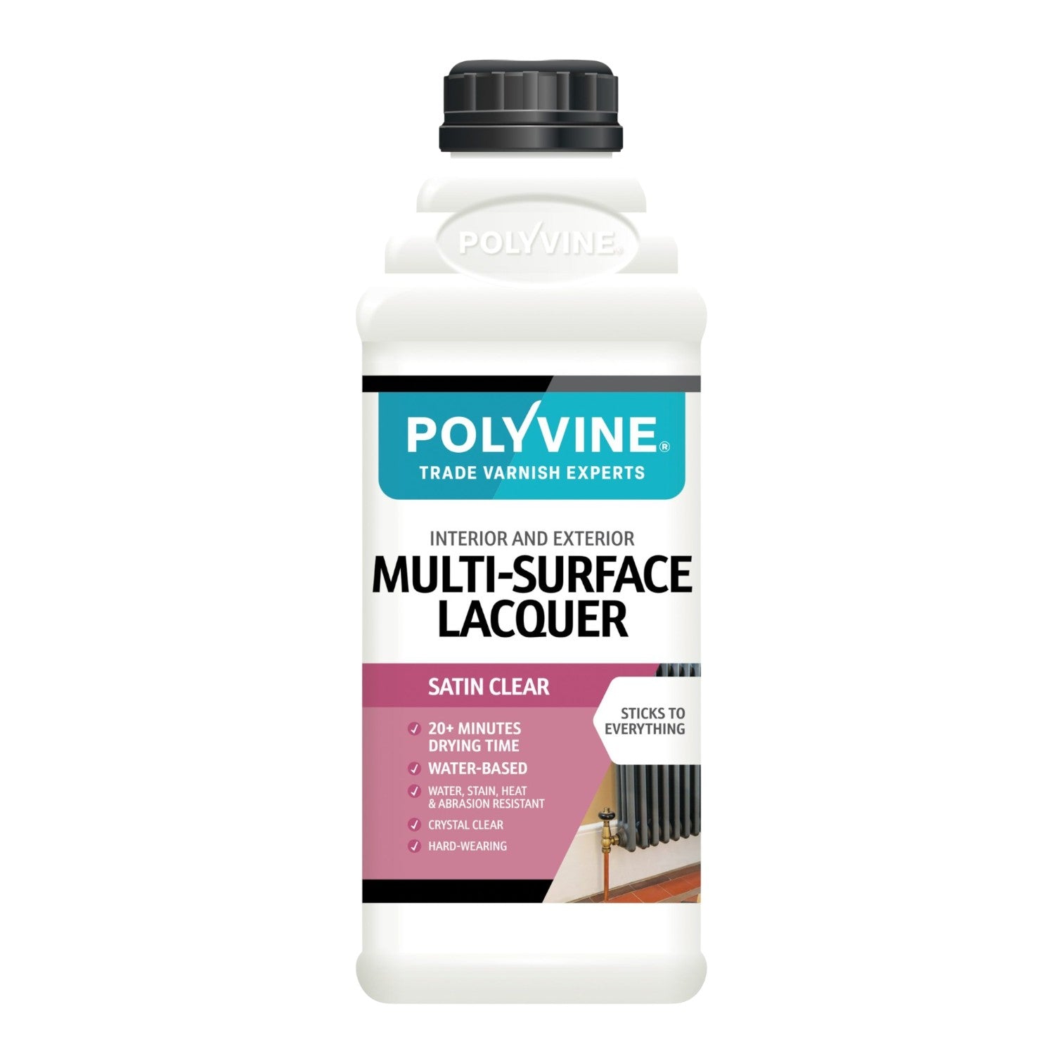 Polyvine multi-surface lacquer bottle on a white background