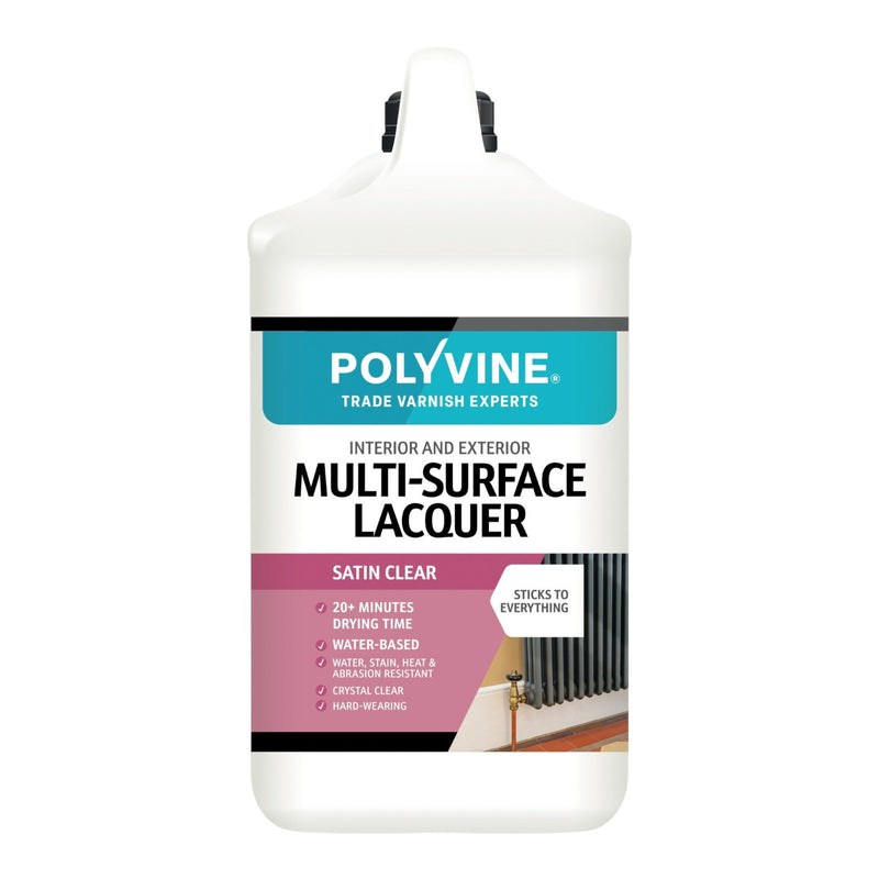 Polyvine multi-surface lacquer can on a white background