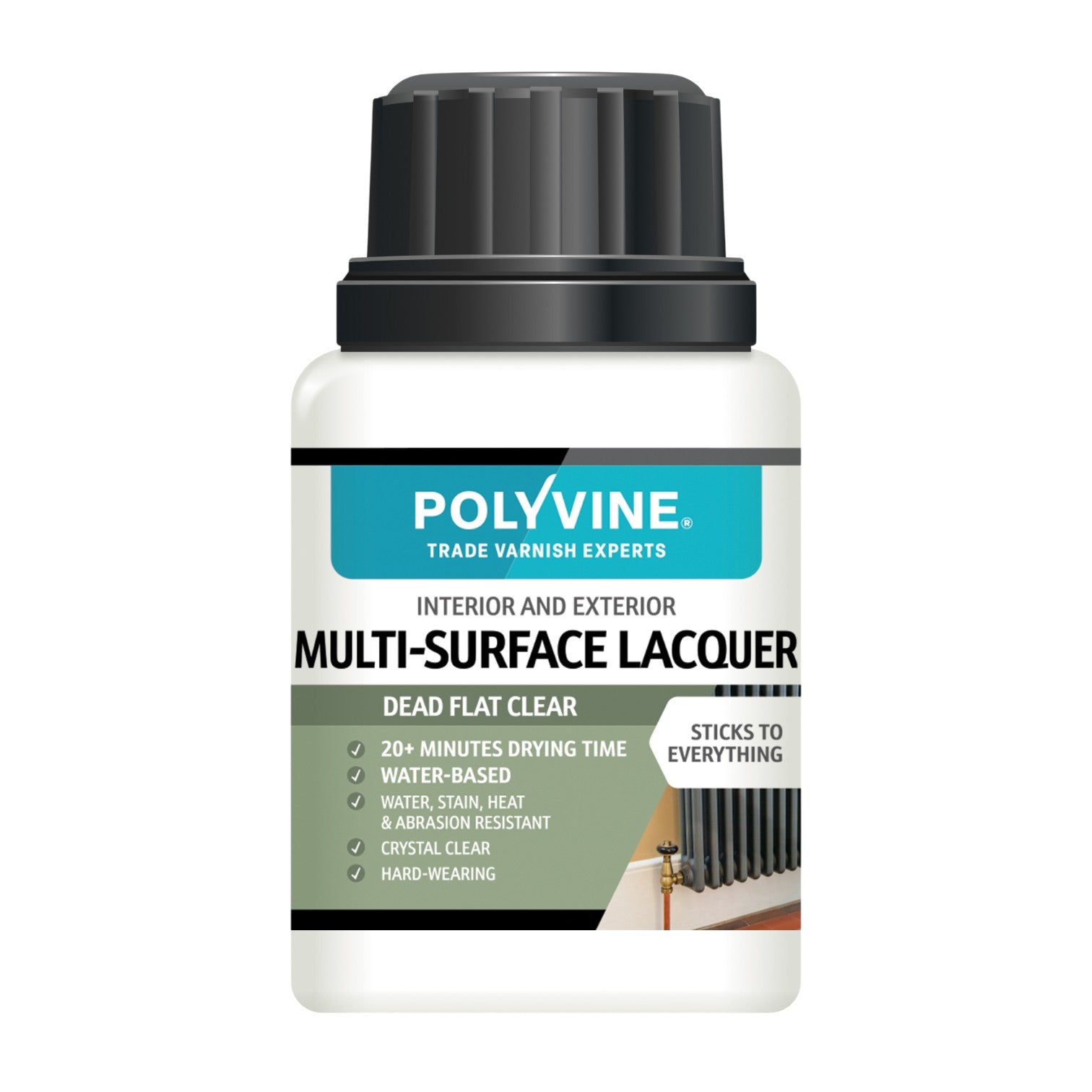 Polyvine multi-surface lacquer bottle on a white background