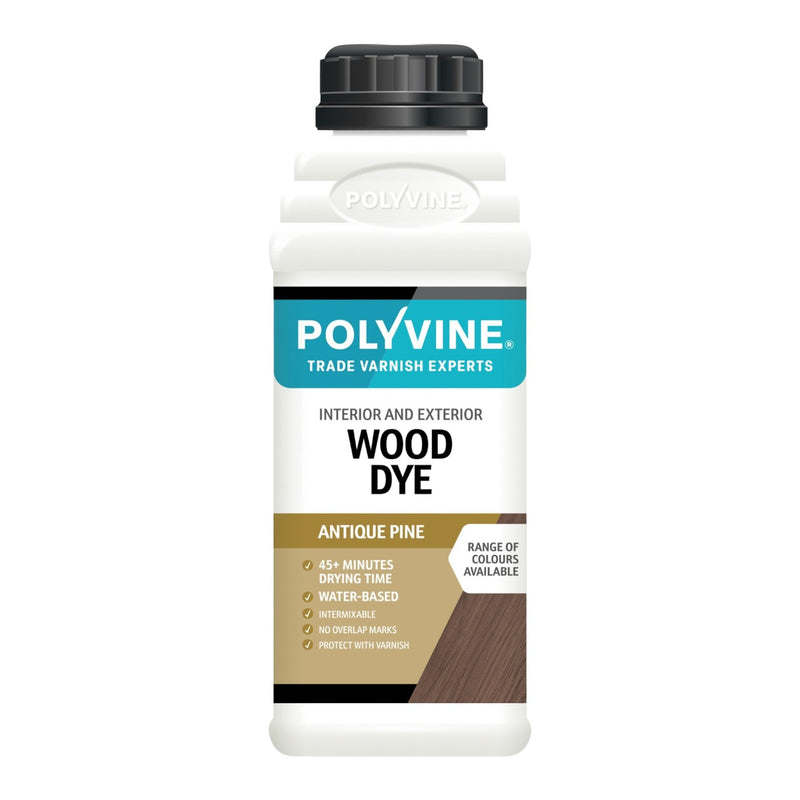 Polyvine wood dye bottle on a white background