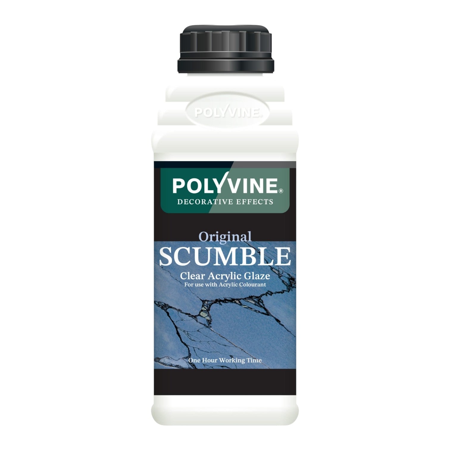 Polyvine Scumble clear acrylic glaze bottle on a white background