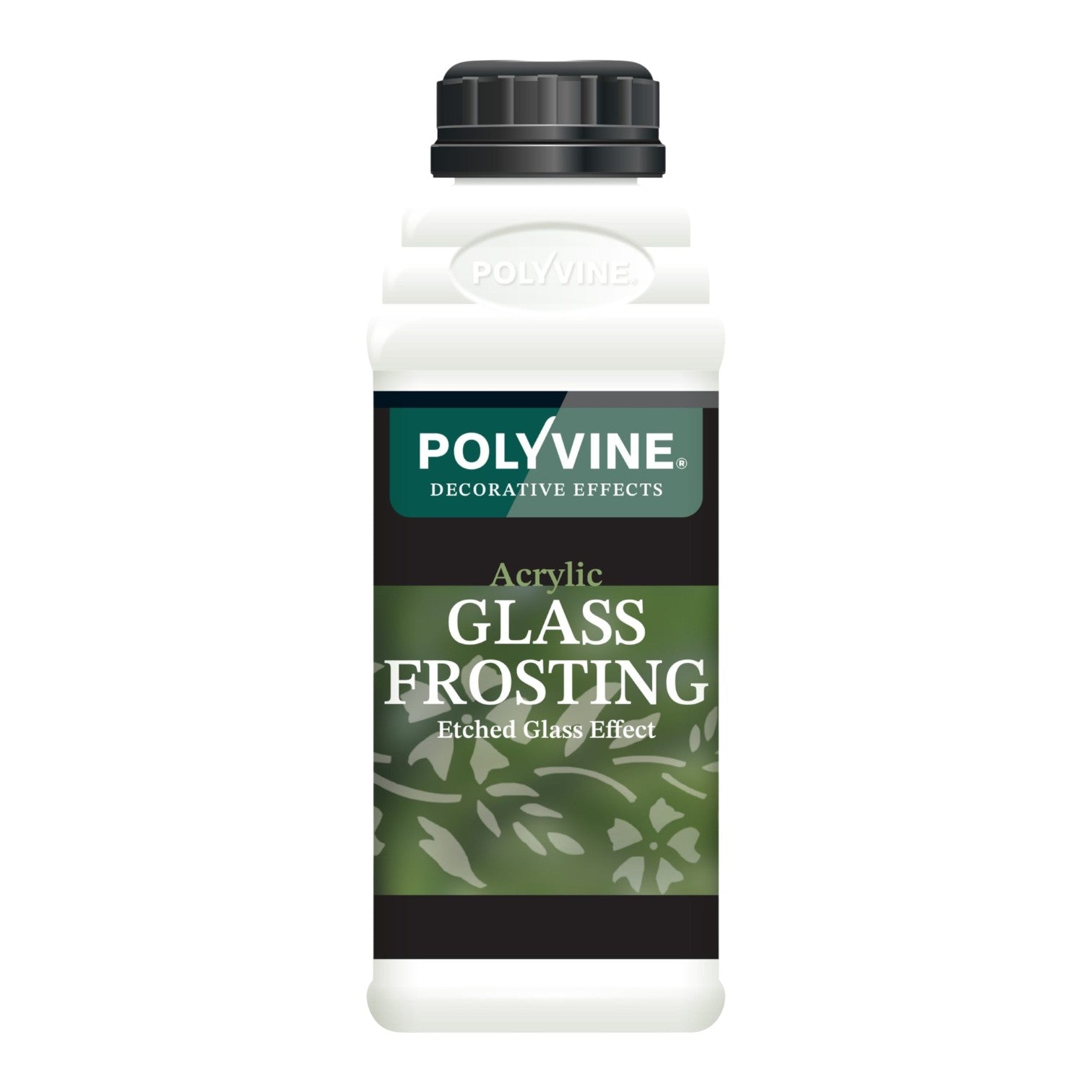 Polyvine acrylic glass frosting bottle on a white background