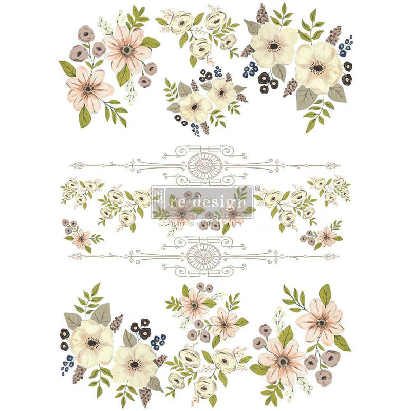 Collection of floral designs and decorative elements on a white background 