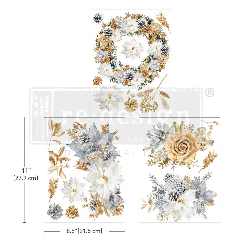 ReDesign with Prima A Guilded Moment Decor Transfers® are easy to use rub-on transfers for Furniture and Mixed Media uses