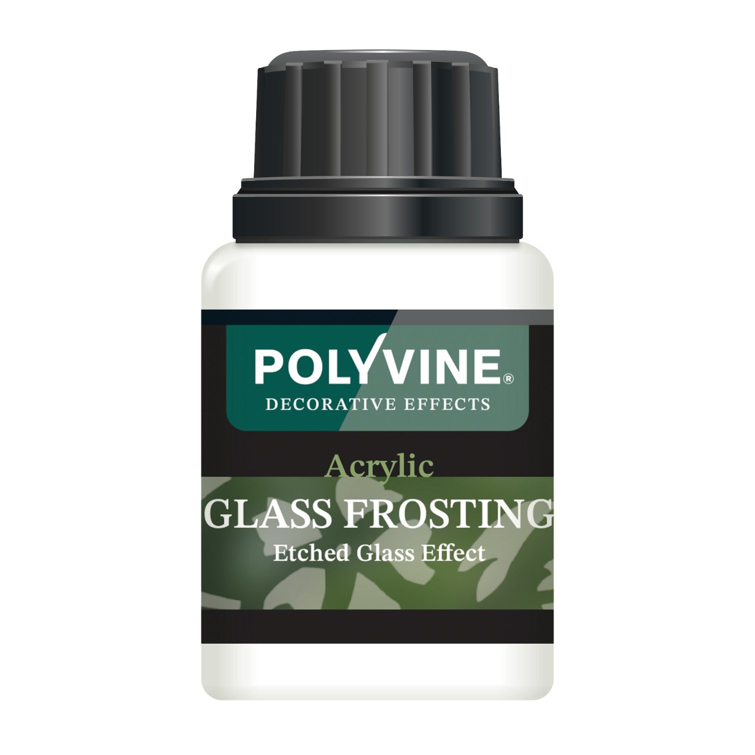 Polyvine acrylic glass frosting paint bottle on a white background