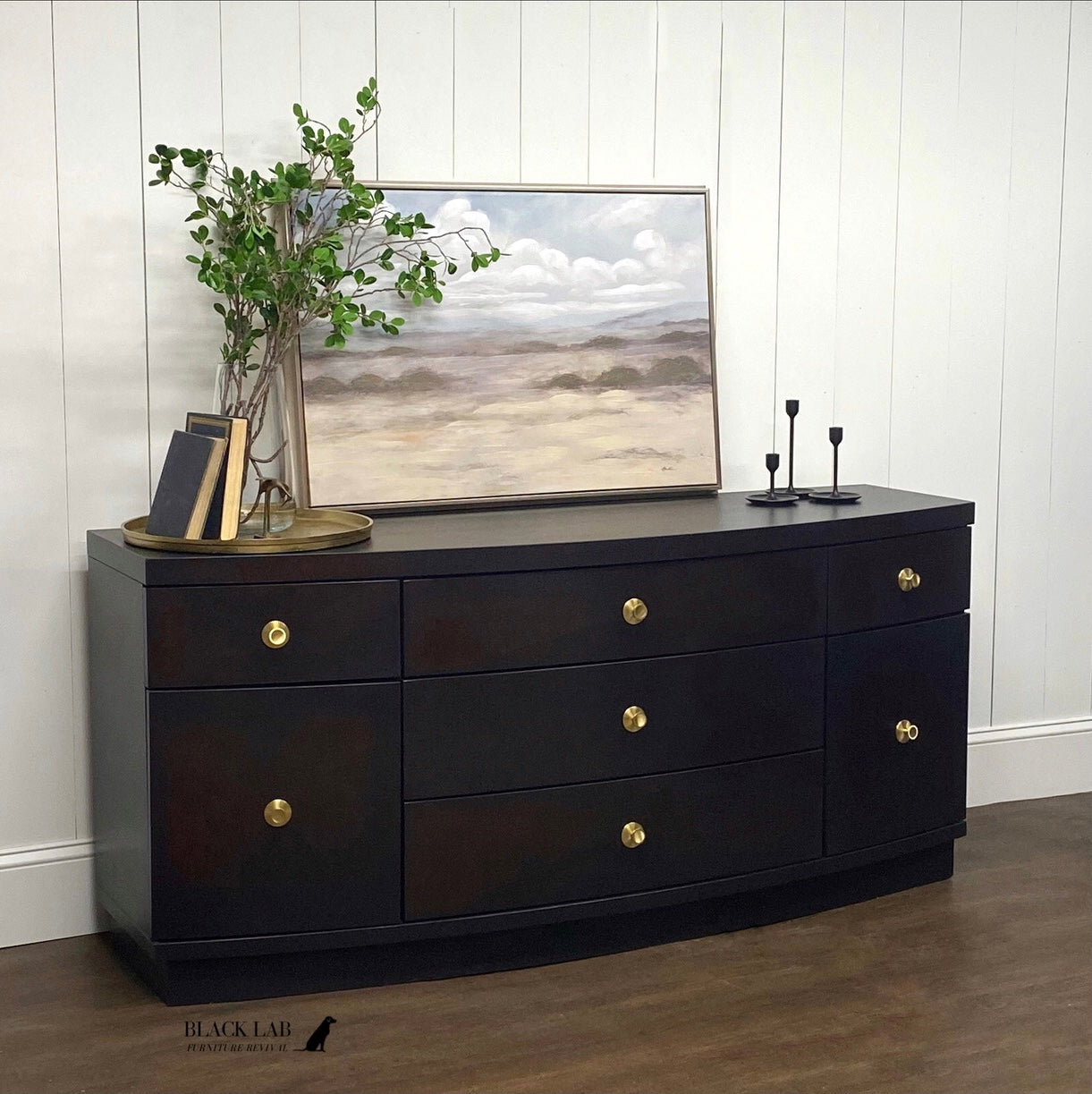 Desk with covered in dark black Caviar Dixie Belle Chalk Paint