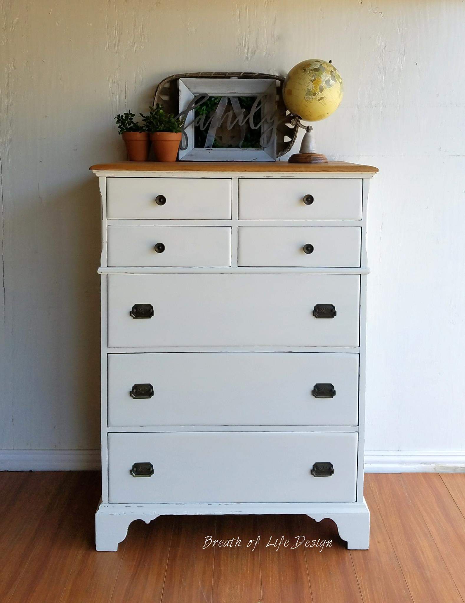 dresser covered in creamy white Buttercream Dixie Belle Chalk Paint