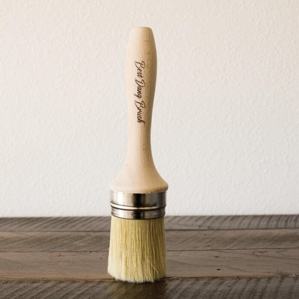 tan handled with light bristles Dixie Belle Best Dang Brush at Varnish Direct