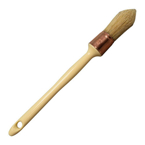 tan handle with light brown bristles tapered Dixie Belle French Tip Brush from VarnishDirect.com 