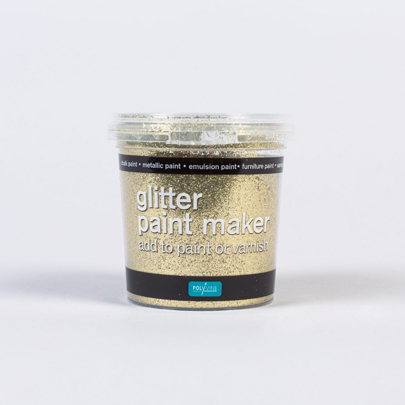 Jar of gold glitter paint maker by Polyvine