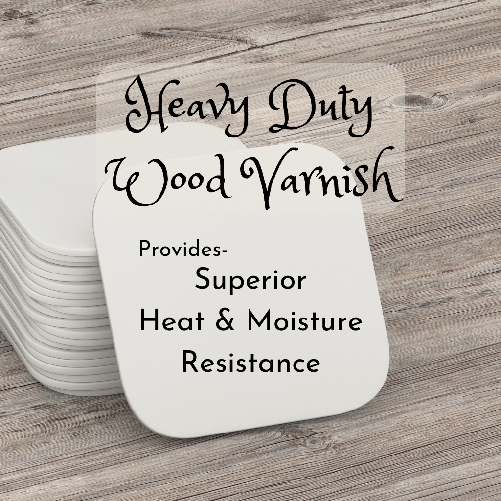 Wood coasters featuring Polyvine Heavy Duty Wood Varnish and its heat resistant properties