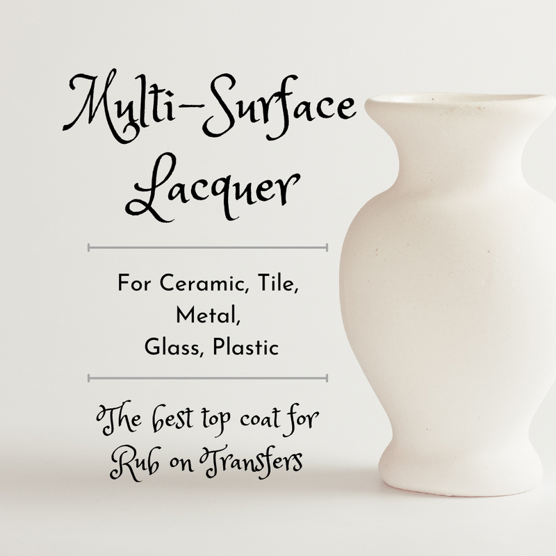 White vase and verbiage featuring multi-surface lacquer and its best surface types. By Polyvine.