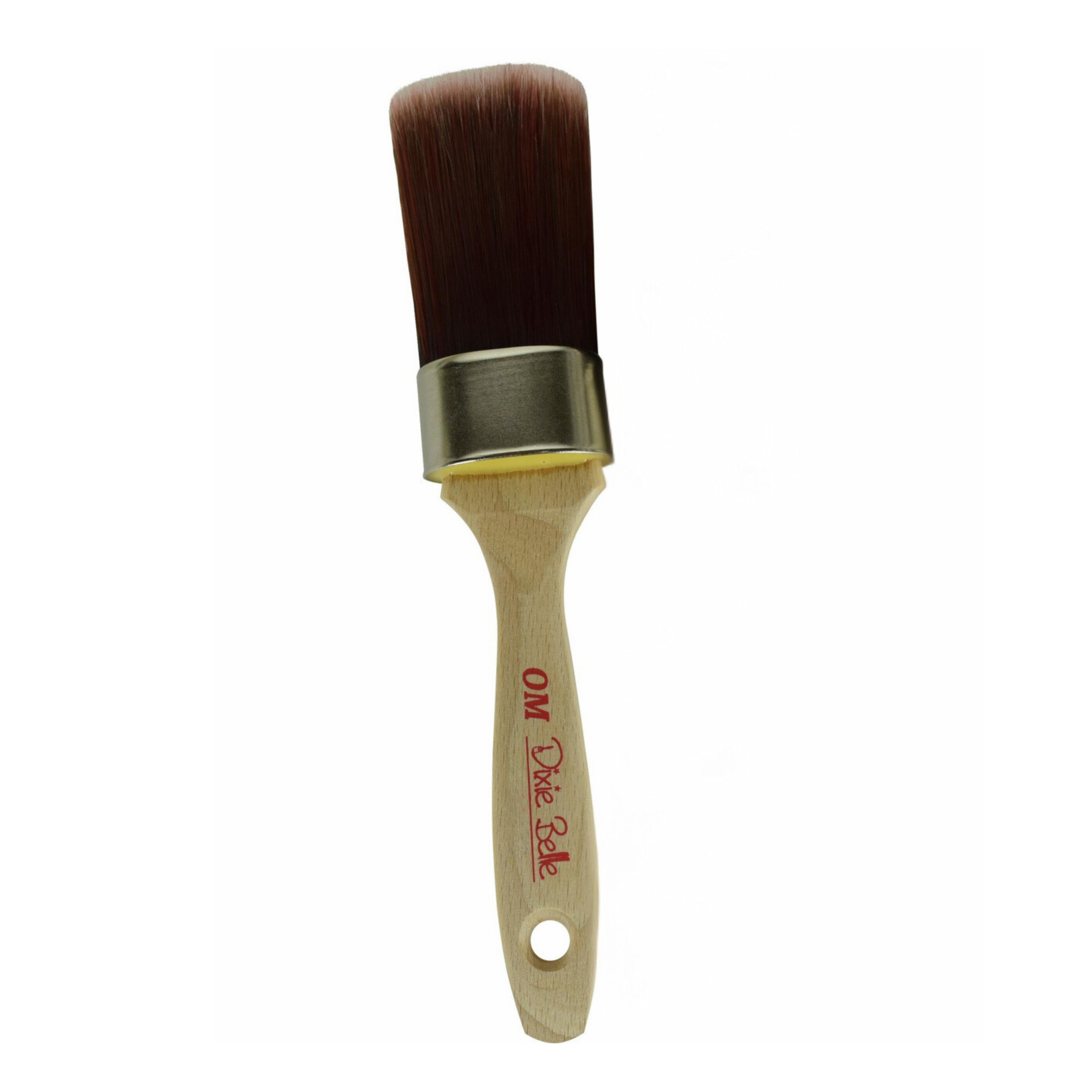 Tab handle brush with dark brown bristles Oval Medium Synthetic Brush from Dixie Belle