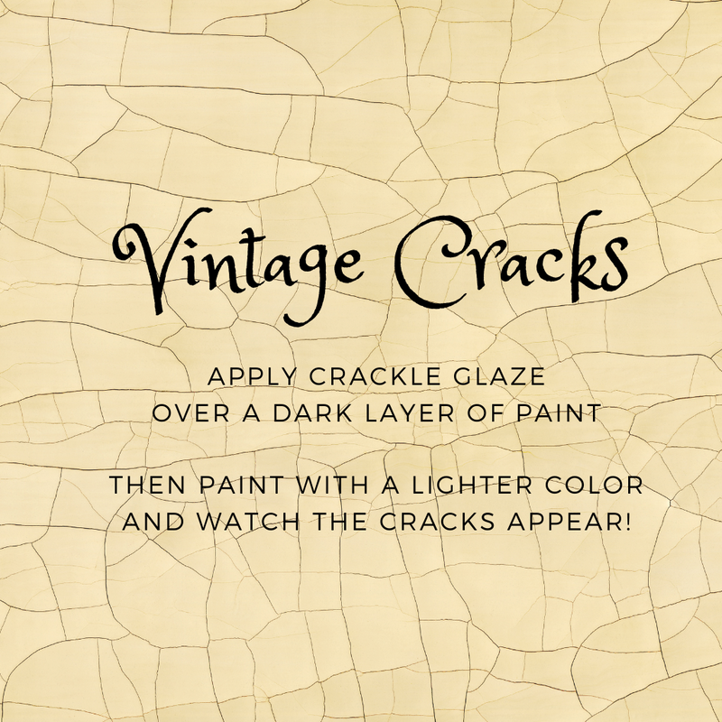 tan crackle background saying vintage cracks apply crackle glaze over a dark layer of paint