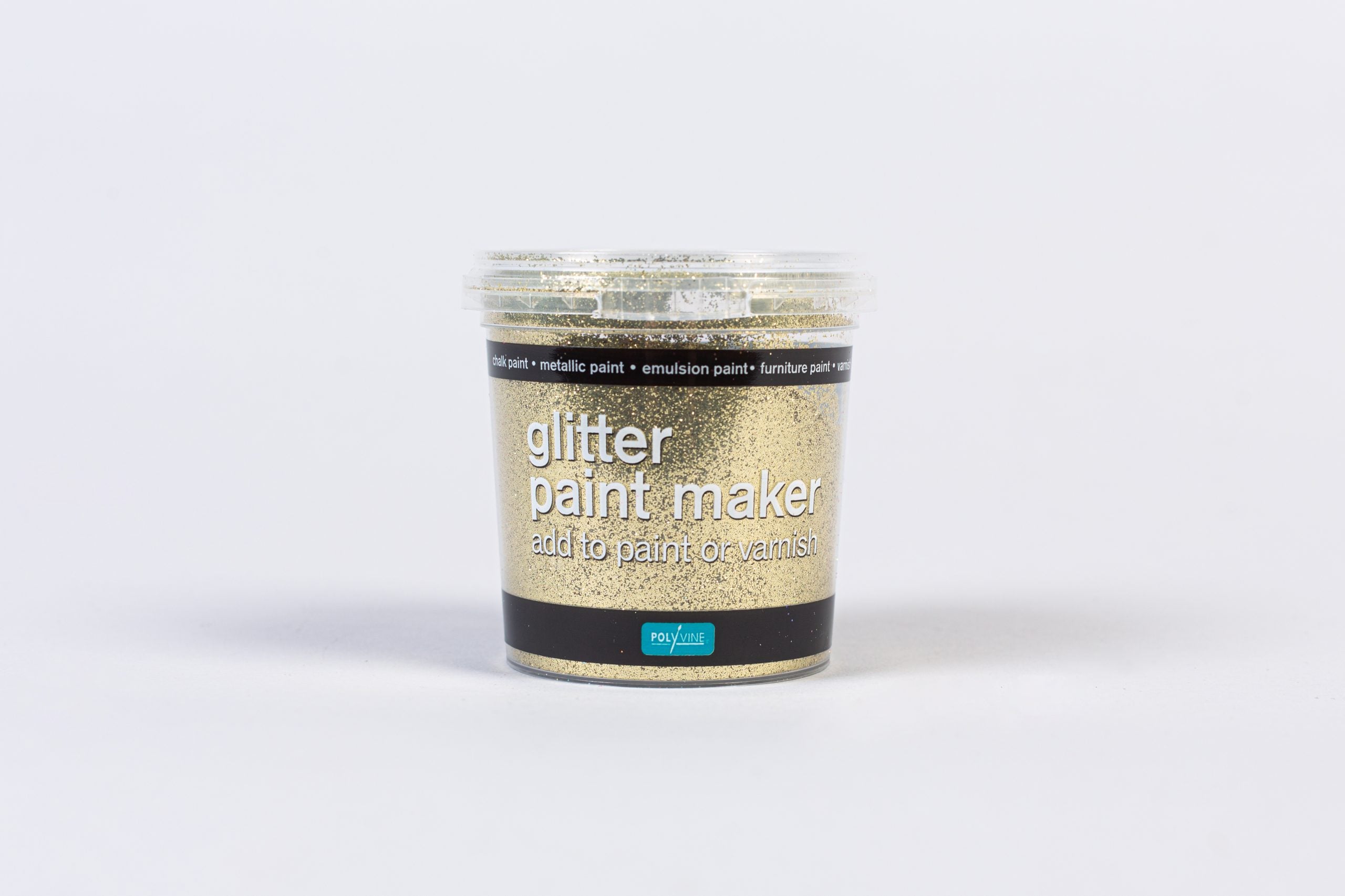 Jar of gold glitter paint maker by Polyvine