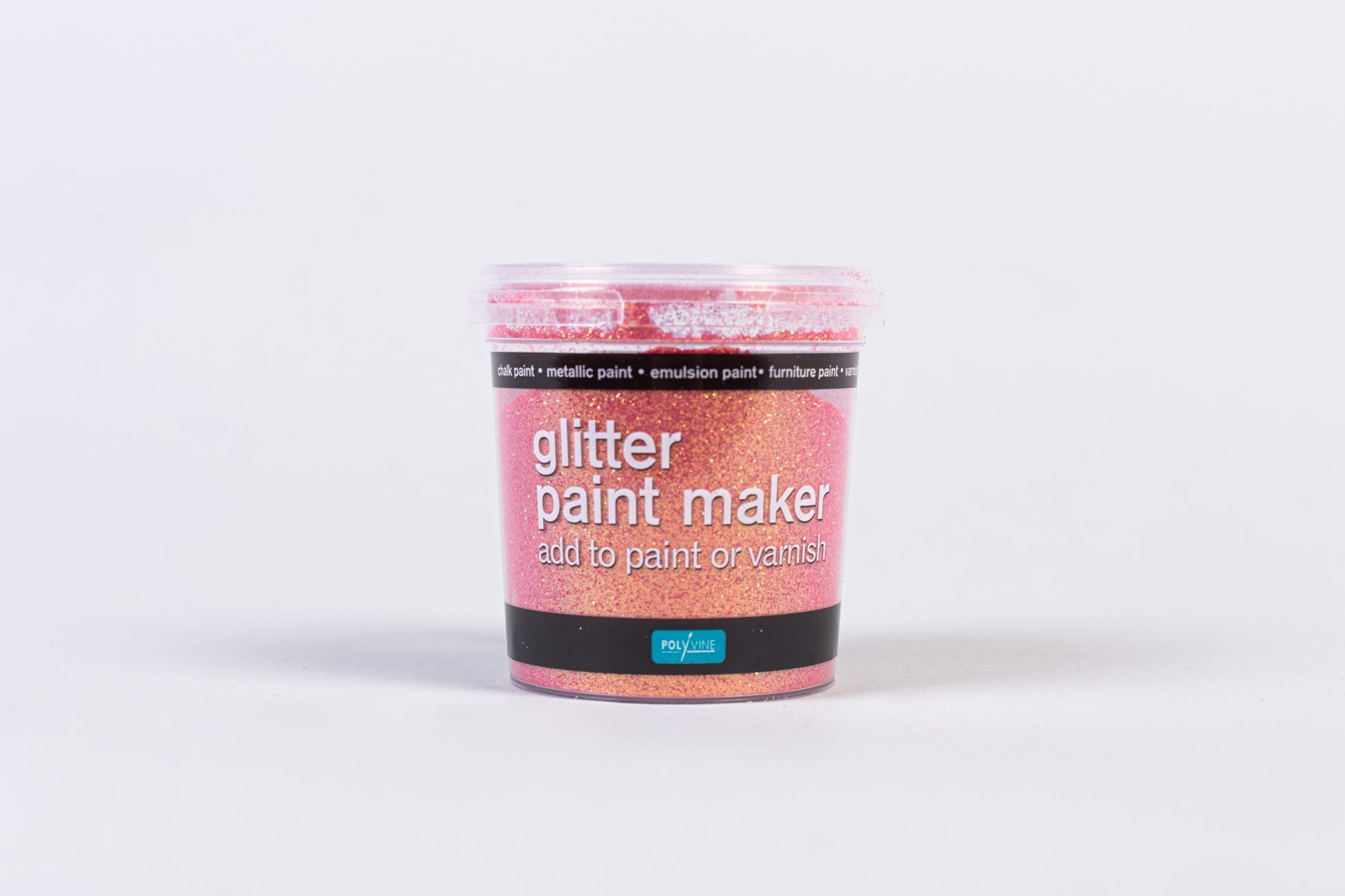 Jar of pink glitter paint maker by Polyvine