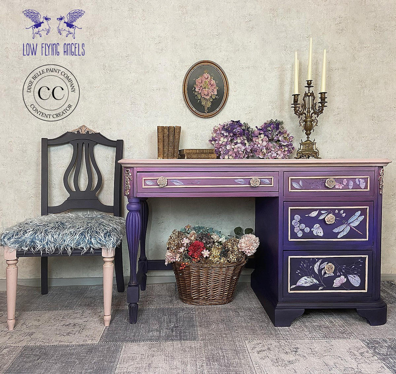 reading Table painted with Dark Purple Dixie Bell Amethyst Chalk Paint