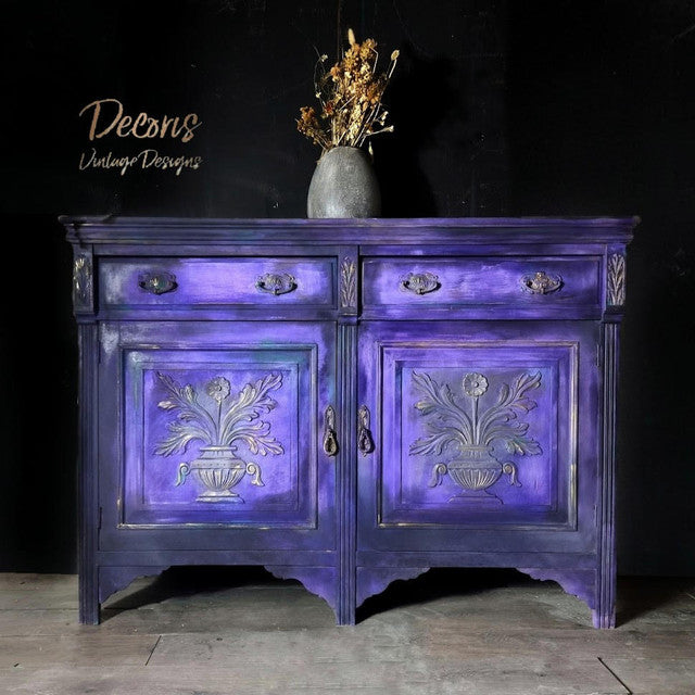 Chest painted with Dark Purple Dixie Bell Amethyst Chalk Paint